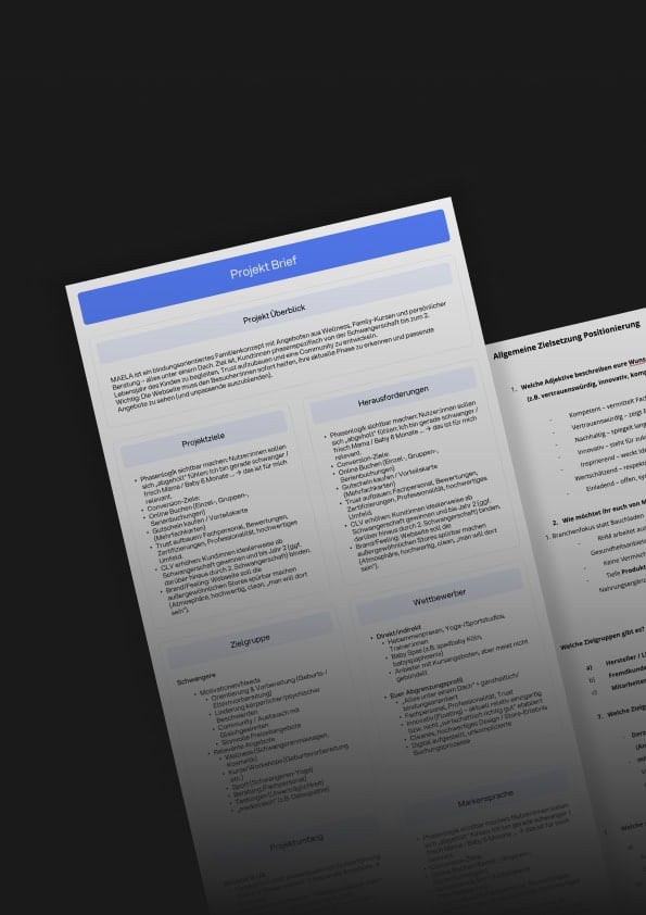 Web design project brief with goals and scope