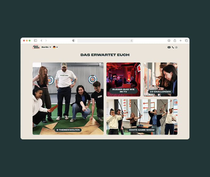 YourShowdown Webseitenmockup Grid