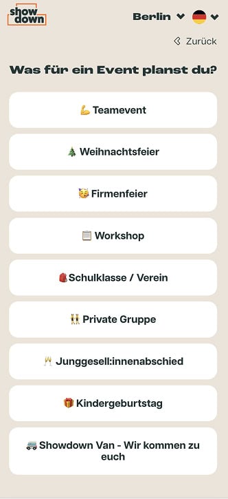 Your Showdown Buchungsanfrage Phone Mockup