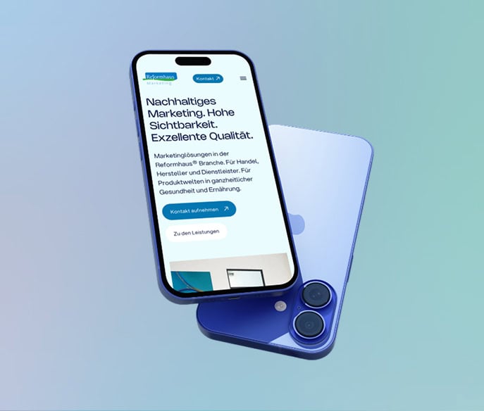 Mockup iPhone ReformhausMarketing Webseite 1